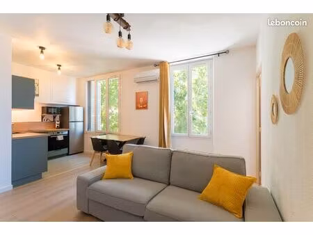 t3 de 46m² rénové & climatisé – fibre – bail étudiant – la capelette / timone