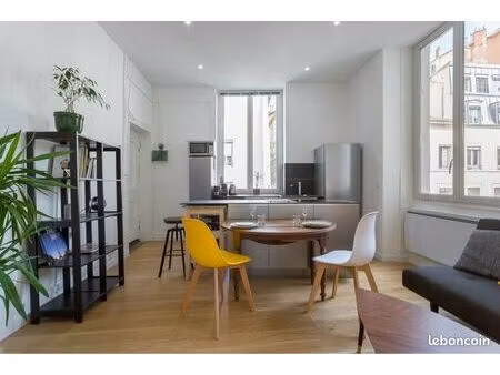 lumineux t2 meublé de 38 m² – pentes de la croix-rousse