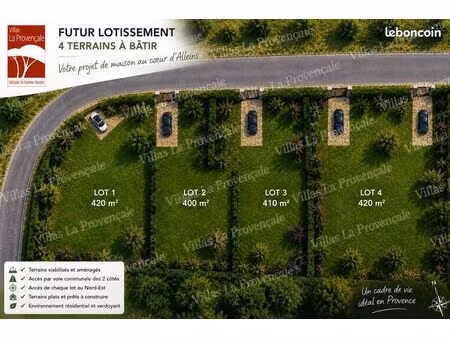 terrain 400 m² alleins