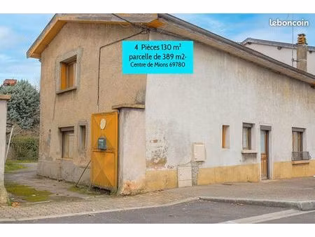 centre de mions (69) maison 4 pièces 130 m² sur parcelle de 389 m2