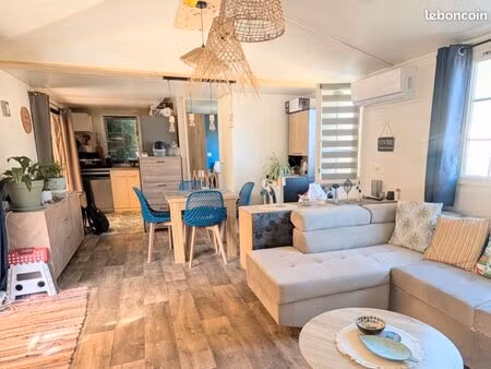 vends mobil home o’hara 4 saisons de 43 m2 dans camping à l’année