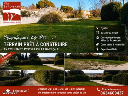 terrain 1 013 m² eguilles