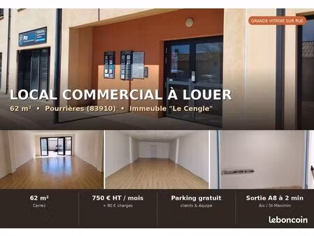 local commercial 62 m² à louer — pourrières (83910) — pôle