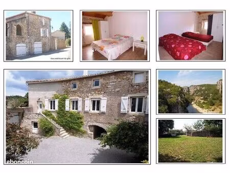rare en ardèche – authentique maison en pierre à 200 m de la rivière – avec possibilie de 