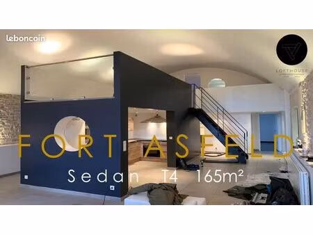 magnifique loft en duplex de 165m² dans le fort asfeld à sedan 3 chambres 2 salles de bain