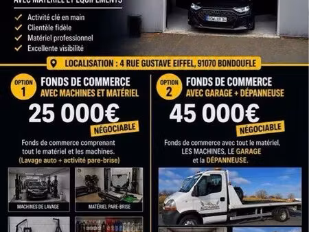 fonds de commerce avec machines + matériel / garage + dépanneuse