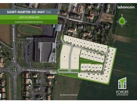 terrain 300 m² saint martin de fontenay