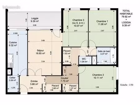 4 pièces – 80 m² – parking – loggia – proche rer a – dpe d