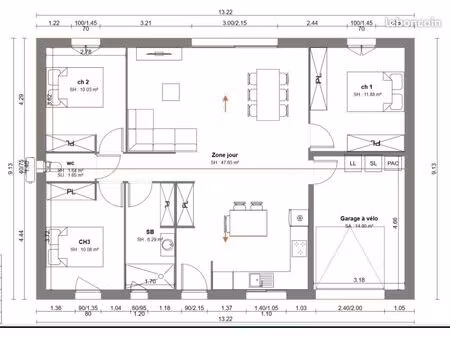 maison 4 pièces 87 m²