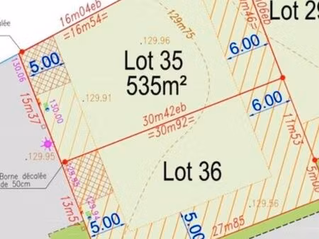 terrain constructible viabilisé 535m2 à flonville