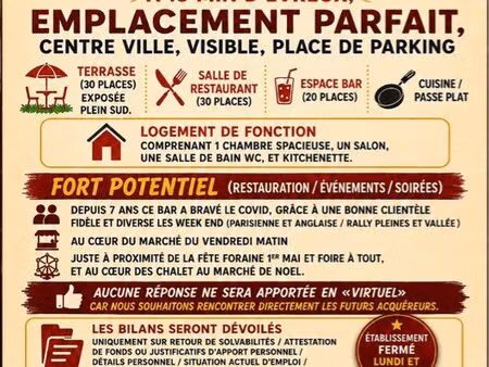 bar brasserie fond de commerce
