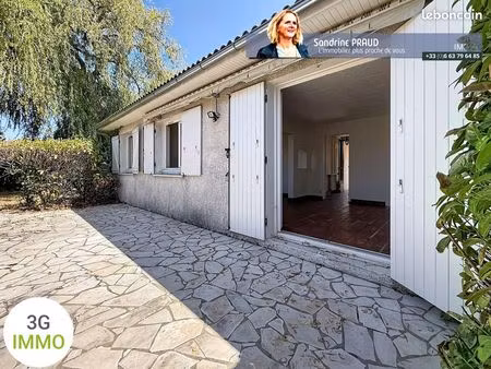 maison plain-pied 77 m² | terrasse + jardin + garage| 2 chambres