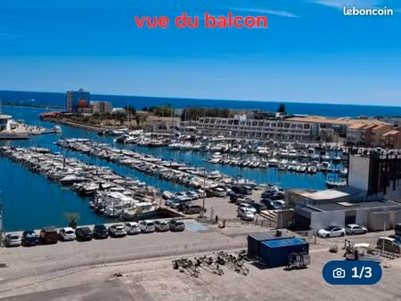 studio à carnon vue port et mer