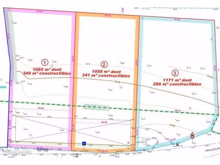 à vendre 3 terrains constructibles et viabilisés
