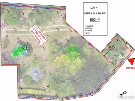 terrain 860 m² ingrandes