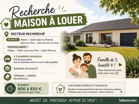 recherche maison à louer