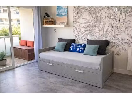 studio meublé étudiant carnon-plage – terrasse  parking  plage 10 m