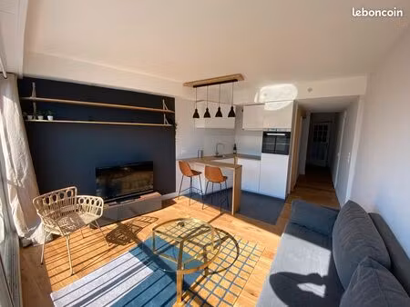 t2 meublé – 38 m² – vue imprenable sur nantes – parking privatif
