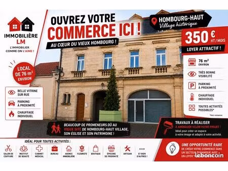 local 76 m² hombourg-haut
