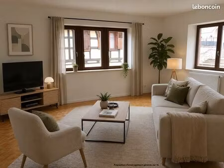 f5 de 115 m² à louer – lumineux – garage  cave et parking – proche sélestat