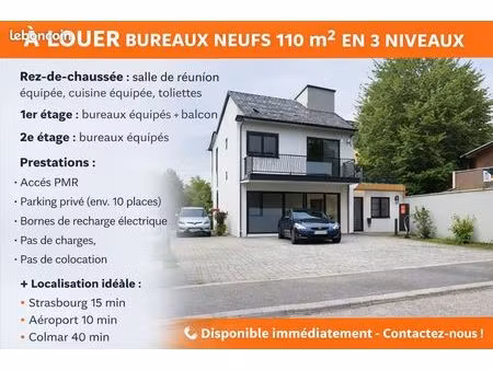 bureaux neufs de 110 m² – prestations haut de gamme – emplacement idéal