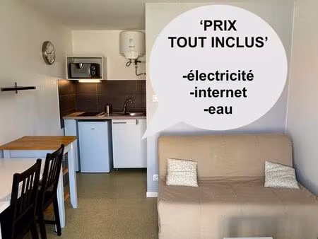 studio-équipé: prix tout compris (edf  eau  chauffage  internet)