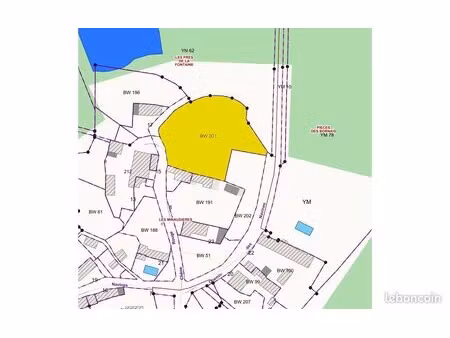 terrain constructible – les minaudières  coussay-les-bois