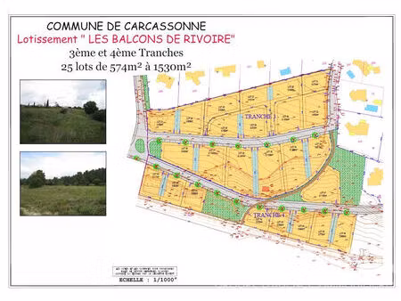 carcassonne ? terrain viabilisé de 924 m² avec 450 m² de surface de plancher autorisée