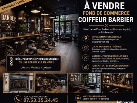 fond de commerce coiffeur barbier