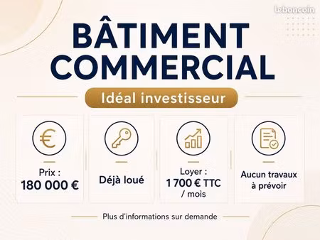 bâtiment commercial déjà loué – idéal investisseur