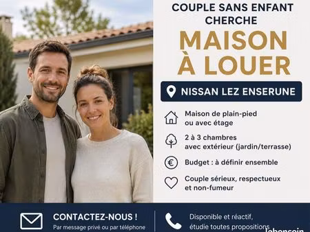couple sérieux recherche maison à louer – nissan-lez-enserune