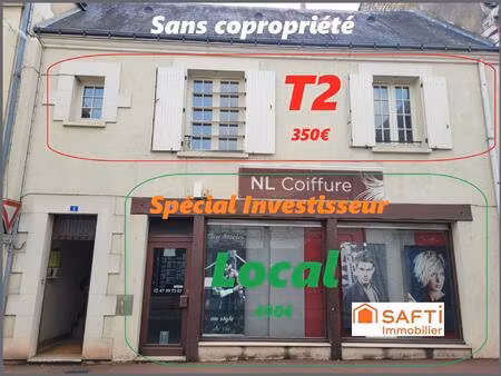immb rapport :t2 à louer 350€ +commerce à louer 490€