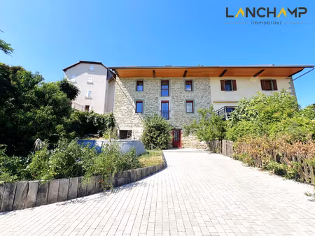 maison en pierre avec jardin