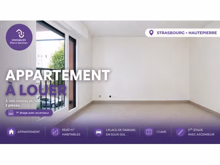 strasbourg 67200  appartement 3 pièces de 65 82 m² - disponible début octobre