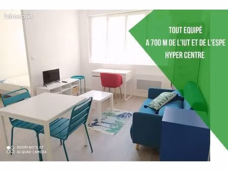 studio étudiant meublé 30 m² tout équipé - hyper centre