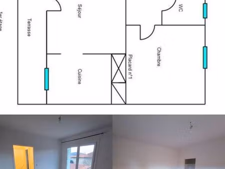 appartement t2 à louer - 38 m² - gourdan-polignan