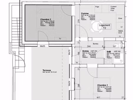logement t2 meublé / colocation