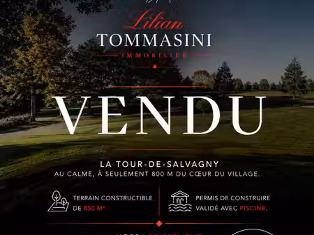 terrain 850 m² - 2e ligne golf - permis accordé avec piscine