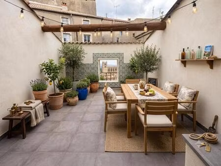 a vendre beziers centre mairie superbe duplex t3 meublé avec terrasse tropezienne