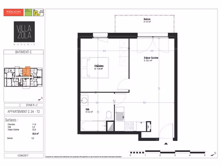 location appartement 2 pièces 39m² ronchin 59790
