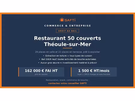 vente locaux professionnels 2 pièces 50 m² à theoule-sur-mer (06590)  162 000 €