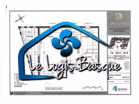 location appartement 3 pièces 69m² anglet 64600