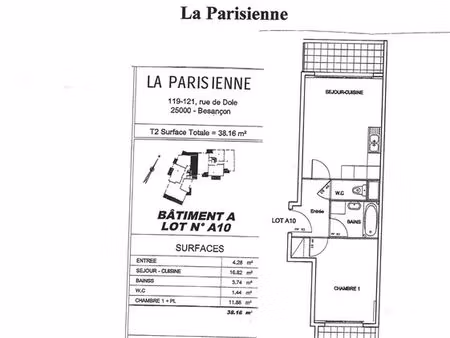 appartement t 1 bis besancon