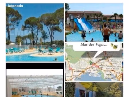 location meublée avec piscine chauffée à l' année. 2 pièces 28 m2 a partir de mi-septembre