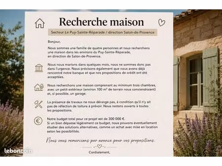 cherche maison achat