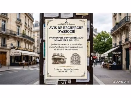 avis de recherche d’associé d’achat des murs