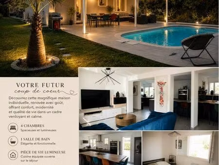 maison individuelle rénovée avec piscine chauffée –
