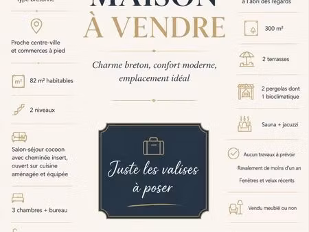 maison de charme en pierre bretonne zéro travaux tout a pied  spa