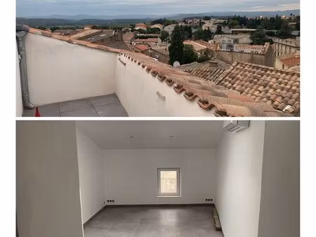 appartement t2 rénové avec terrasse – climatisation – thézan-lès-béziers
