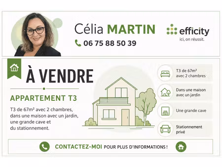 appartement 3 pièces - 67 m²
